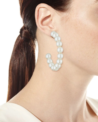 Shop Lele Sadoughi Stardust Pearly Hoop Earrings