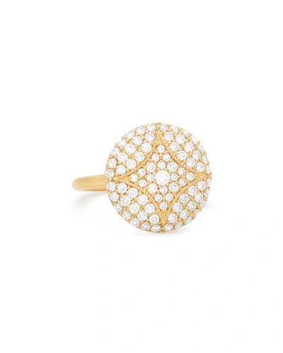 Shop Jamie Wolf 18k Large Pave Aladdin Disc Ring In Gold