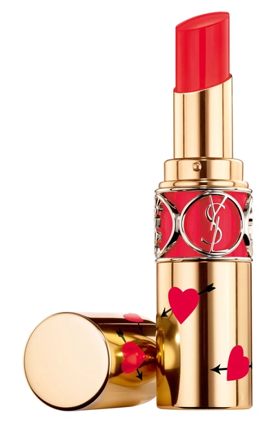 Shop Saint Laurent Heart And Arrow Rouge Volupte Shine Collector Oil-in-stick Lipstick - Rouge Tuxedo