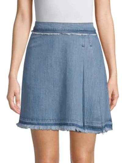 Shop Ei8ht Dreams Pleated Denim Mini Skirt In Light Wash
