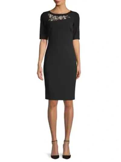 Shop Calvin Klein Embellished Sheath Dress In Black