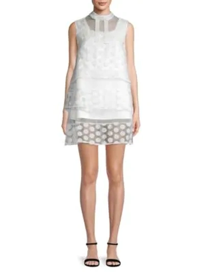 Shop Avantlook Polka Dot Layered Dress In White