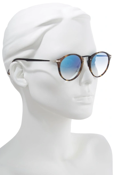 Shop Persol 51mm Round Sunglasses - Black Havana/ Blue Gradient