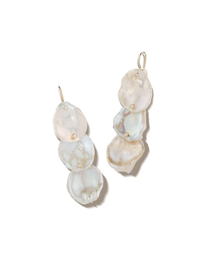 Shop Mizuki 14k Triple Petal Pearl & Diamond Drop Earrings