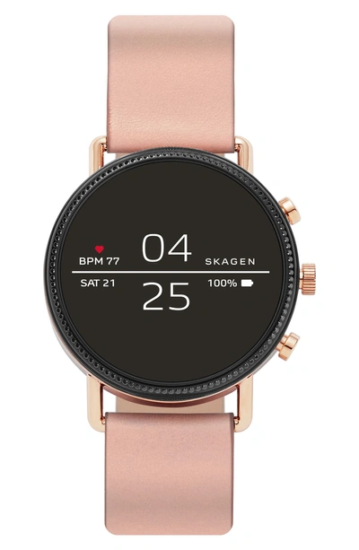 Shop Skagen Falster 2 Touchscreen Strap Smart Watch, 40mm In Pink/ Black/ Rose Gold