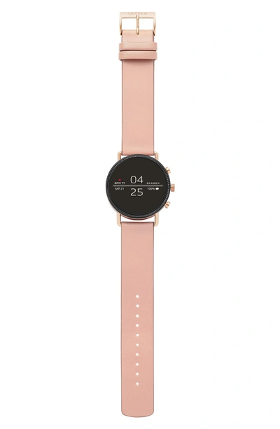 Shop Skagen Falster 2 Touchscreen Strap Smart Watch, 40mm In Pink/ Black/ Rose Gold