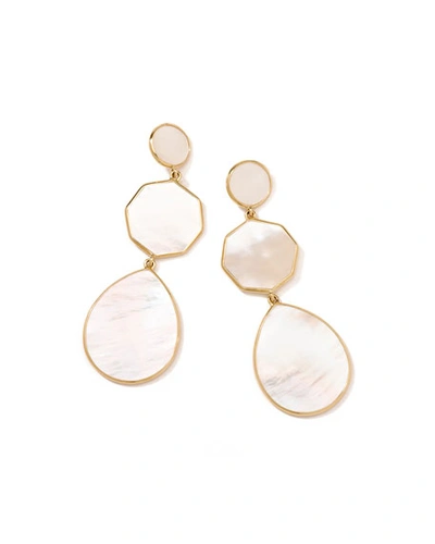 Shop Ippolita Crazy 8's 3-stone Drop Earrings In 18k Gold In Mother Of Pearl