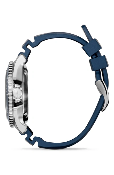 Shop Shinola Monster Automatic Rubber Strap Watch, 43mm In Silver/ Midnight