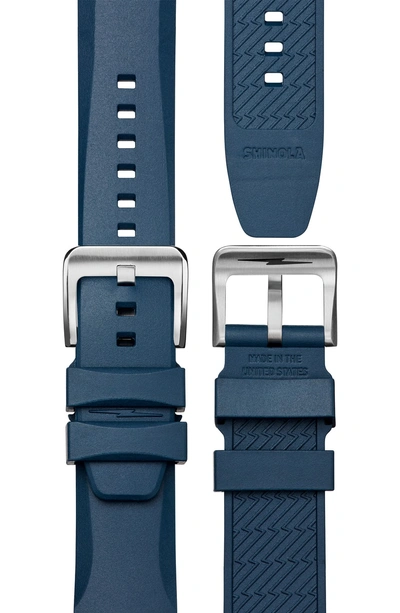 Shop Shinola Monster Automatic Rubber Strap Watch, 43mm In Silver/ Midnight