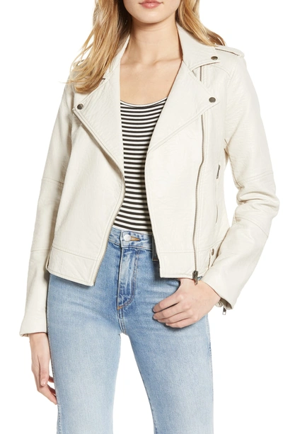 Shop Cupcakes And Cashmere Vivica Faux Leather Jacket In Bone