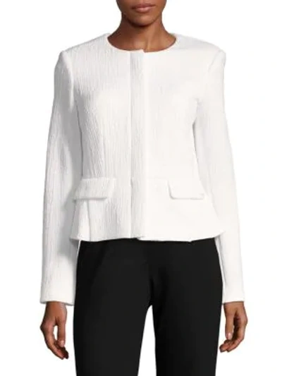 Shop Calvin Klein Textured Long-sleeve Jacket In White