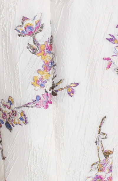 Shop Malene Oddershede Bach Floral Jacquard Midi Dress In White Floral