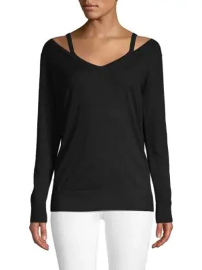 Shop Autumn Cashmere Cutout Cashmere Sweater In Black