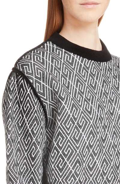 Shop Givenchy Logo Pattern Sweater In 004-black White