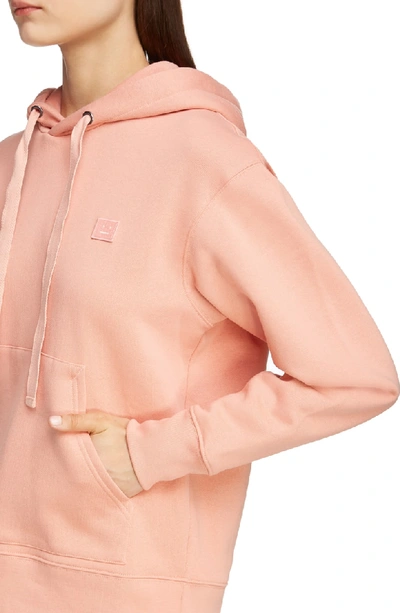 Shop Acne Studios Ferris Face Hoodie In Pale Pink