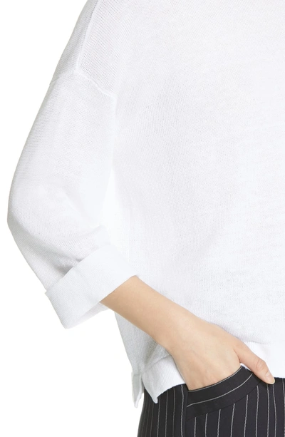 Shop Eileen Fisher Round Neck Organic Linen Top In White