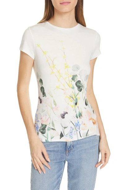 Shop Ted Baker Bobiiee Elegance Fitted Tee In White