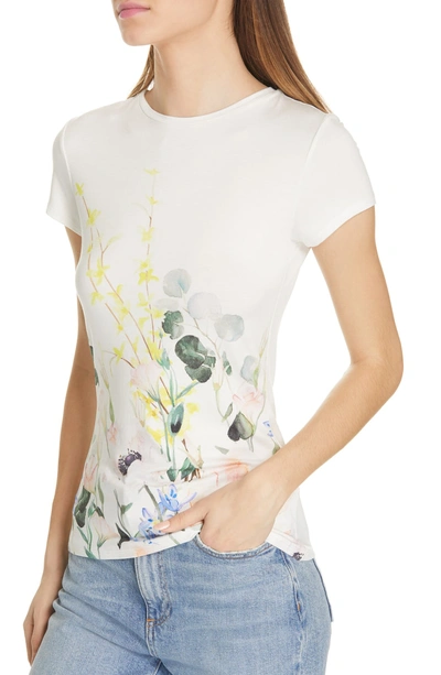 Shop Ted Baker Bobiiee Elegance Fitted Tee In White