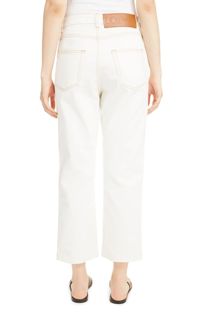 Shop Loewe Contrast Stitch Fisherman Jeans In White