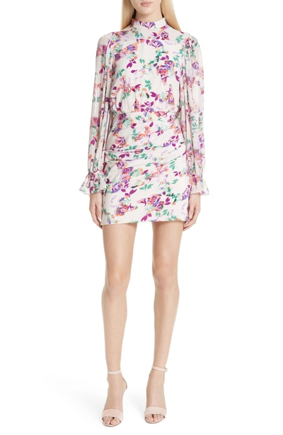 Shop Saloni Rina Floral Silk Minidress In Paradise