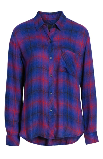 Shop Rails Hunter Plaid Shirt In Azure Scarlet