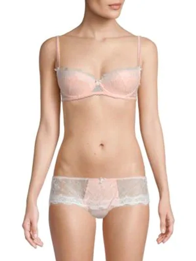 Shop Mimi Holliday Lace Underwire Demi Bra In Baby Pink
