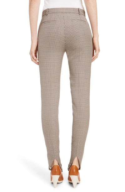Shop Givenchy Checked Wool Stirrup Pants In 103-camel Plaid