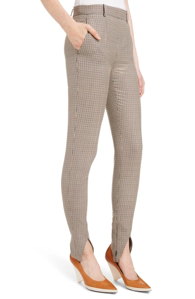 Shop Givenchy Checked Wool Stirrup Pants In 103-camel Plaid