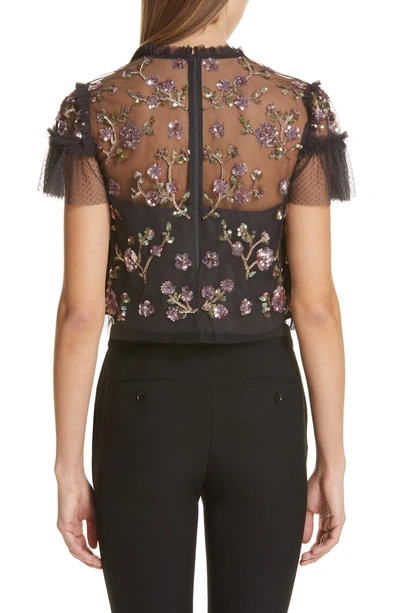 Shop Needle & Thread Carnation Sequin Top In Graphite