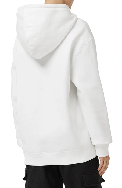 Shop Burberry Pelorus Archive Logo Embroidered Hoodie In White