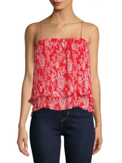 Shop Ella Moss Pleated Tank Top In Flame