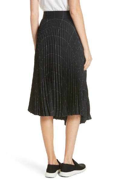 Shop Vince Grid Plaid Draped Pleat Skirt In Black