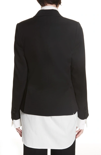 Shop Vince Double Breasted Tuxedo Jacket In Black