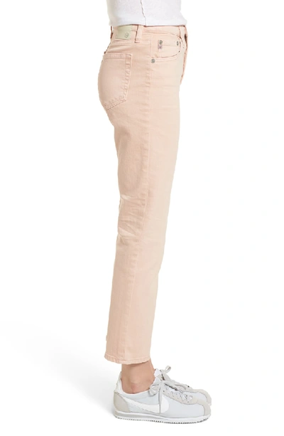 Shop Ag The Isabelle High Waist Crop Straight Leg Jeans In 1 Year Sulfur Rosy Rogue