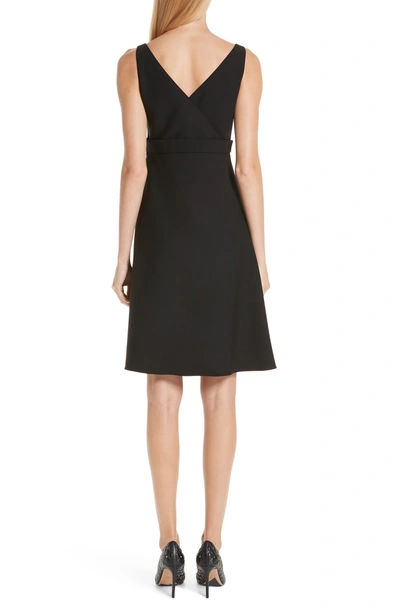 Shop Valentino V-hardware Double Crepe Dress In Black