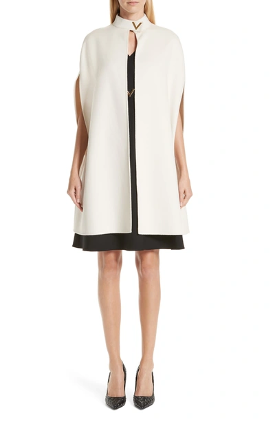 Shop Valentino V-hardware Double Crepe Dress In Black