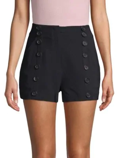 Shop A.l.c Isaac Crepe Button Midnight Shorts