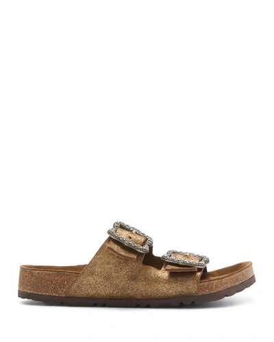 Shop Marc Jacobs Grunge Two-strap Sandals In Gold