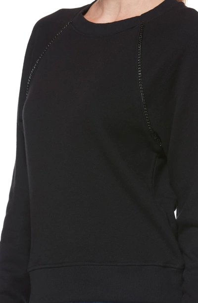 Shop Paige Daytona Chain Trim Sweatshirt In Black