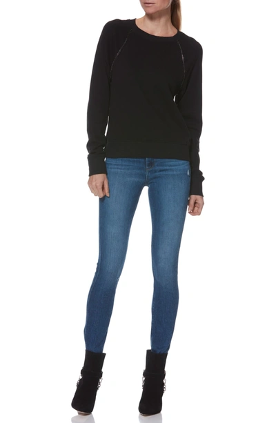 Shop Paige Daytona Chain Trim Sweatshirt In Black