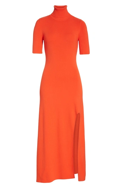 Shop A.l.c Caplan Slit Midi Dress In Tangerine