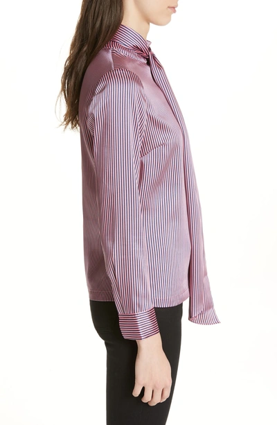 Ted Baker Leynta Tie Neck Stripe Blouse In Pink | ModeSens