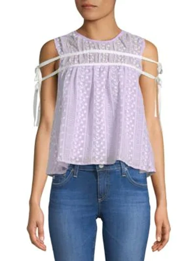 Shop Endless Rose Crochet Lace Top In Lilac