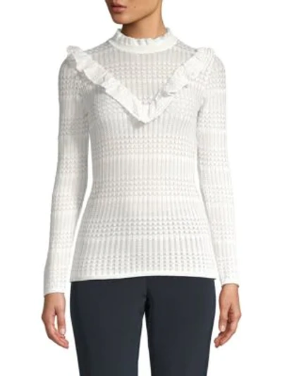 Shop Few Moda Ruffled Stitch Sweater In White