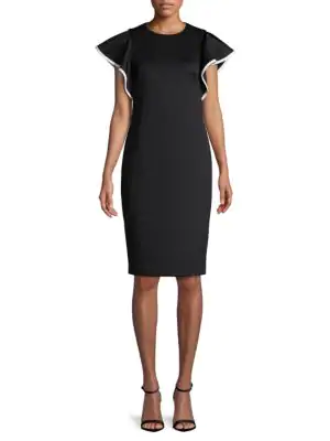 calvin klein black and white sheath dress