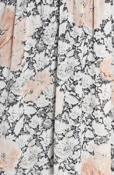 Shop Avec Les Filles Floral Print Smocked Dress In Blush Multi