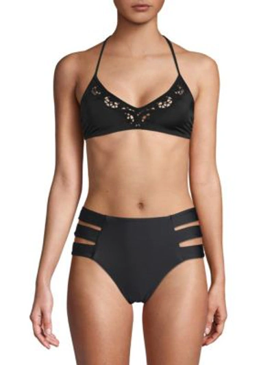 Shop Tori Praver Swim Leona Bikini Top In Vintage Black