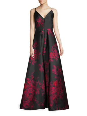calvin klein floral sleeveless gown