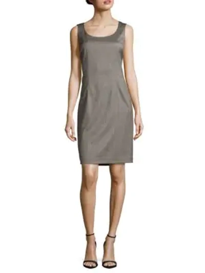 Shop Lafayette 148 Textured Scoopneck Dress In Charcoal