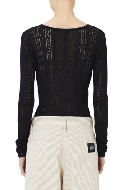 Shop Marc Jacobs Redux Grunge Pointelle Sweater In Black